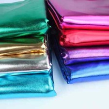 Gloss Metallic Lycra Foil Spandex Jersey Fabric Material Costume 4 Way Stretch