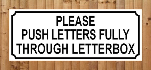 Push letters fully through - push,