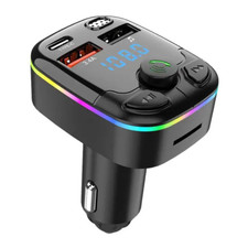 Car Bluetooth 5.0 FM Transmitter PD Type-C Dual USB 3.1A Fast Charger  Fast Post