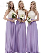 NEW Long Chiffon Lace Evening