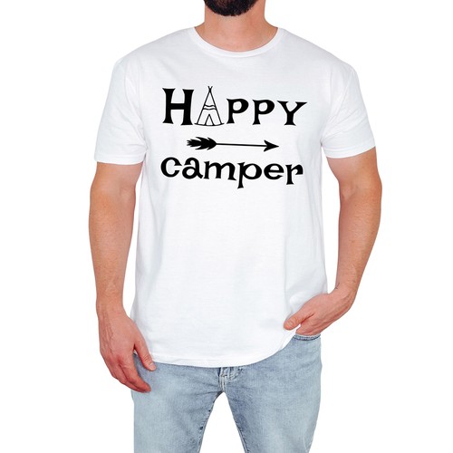Happy camper mens shirt fun - t-shirt,