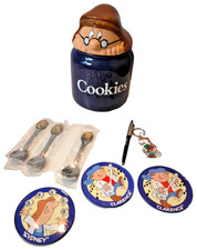 Wade Tetley Tea Cookie Jar, Spoons, Coasters, Parker Pen, Keyring - Retro Set