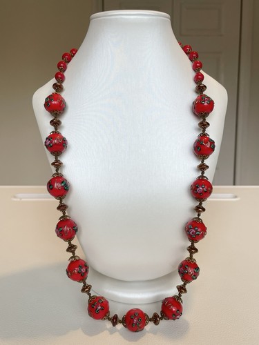 Vintage red murano glass - red,