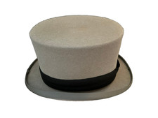 CHRISTYS grey top hat : size 7 / 57 : Fine Fur Felt : handmade