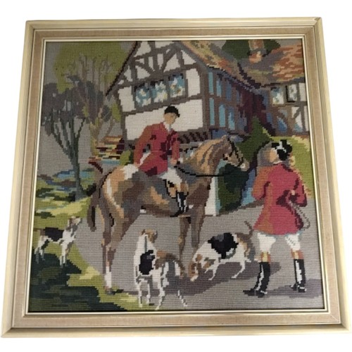Framed needlepoint art - needlepoint,