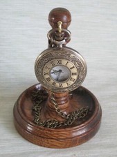 Pocket watch stand - dark, oak