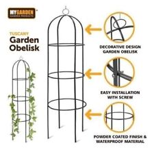 🔥1.9M Black Obelisk Outdoor Garden Metal Climbing Twisting Plant Support Frame