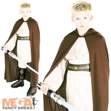 Jedi Robe Boys Fancy Dress Star Wars Luke Skywalker Kids Childrens Costume Cloak