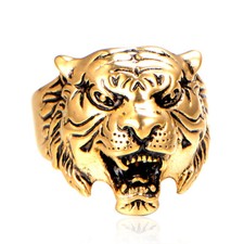 Tibetan Tiger Face Ring Lion