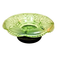 Vintage Uranium Vaseline Glass 'Wilhelm' Bowl by Walther With Base Stand 1930's