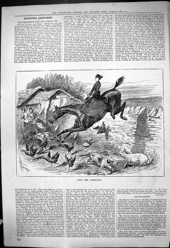 Original old antique print - old,