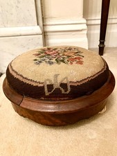 A round mahogany antique wool