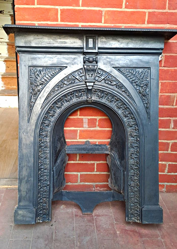 Victorian cast iron fireplace - cast,