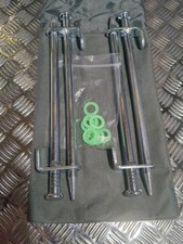 Toddmomy Steel Spike 4Pcs Tent Pegs Camping Tent Stakes 8" with Case