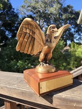 Brass Eagle Trophy Wooden Base