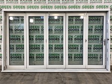 TRIPLE GLAZED WOODEN BIFOLDING DOORS EXTERNAL EXTERIOR USED WIDE WHITE ALUMINIUM