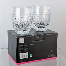 Waterford Crystal London 2012 Olympics Pair Of Boxed Large Tumbler Glass Glasses