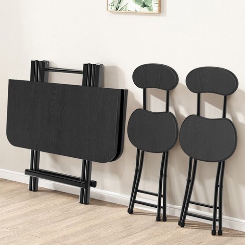 Black foldable table 4chairs - foldable, 2/4chairs