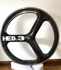 HED. 3. Tri Spoke , Clincher 650C , Rear Wheel , Carbon Fiber , Rim Brake.