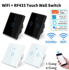 Tuya Smart Wifi Touch Light Switch NO Neutral Wire Required - UK 1/2 Gang