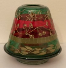 YANKEE CANDLE Red + Green + Gold (Xmas Colours) Votive Topper + Plate - B121-03