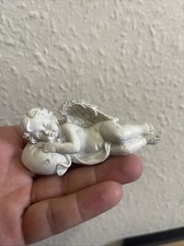 Sleeping Cherub Statue Angelic Memorial Art Sculpture Peaceful Grave Angel Decor