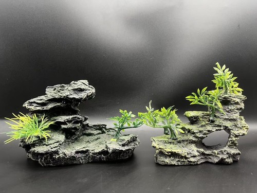2pcs aquarium rock mountain - 2pcs,