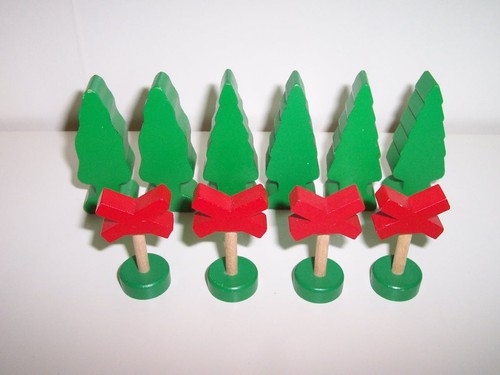 Brio wooden train - tall, trees