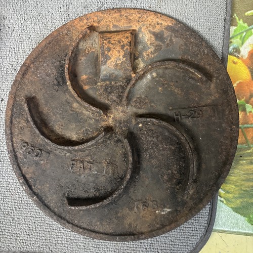 Old cast iron stove lid - cast,