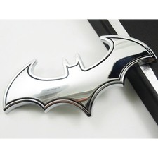 BATMAN CAR STICKER SILVER 3D