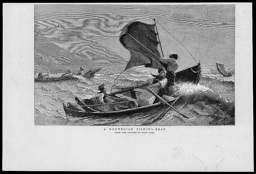 1882 antique print - print, norway