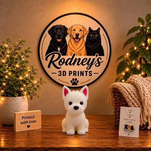 Printed westie dog figurine - 3d,