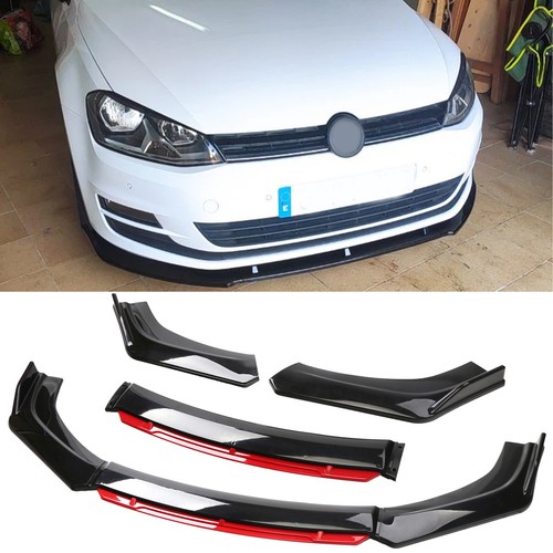 Glossy red front bumper lip - red,