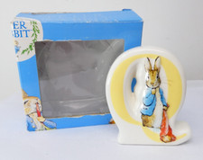 Peter Rabbit Letter Q Ceramic Figurine With Box Beatrix Potter
