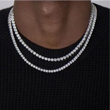 Men's Women Hip Hop Tennis Necklace Chain Choker Bling Link Diamond Jewellery