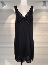 Black silky satin nylon - silky,