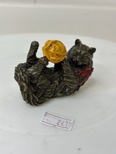 Franklin Mint Curio Cats "Vienna Cat" heavy painted bronze miniature 1980s
