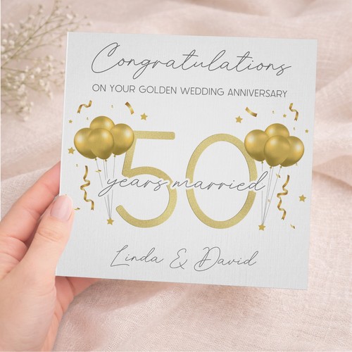 Personalised 50th golden - 50th,