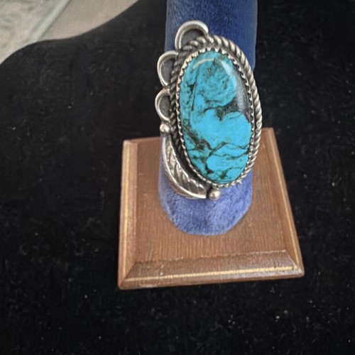 Turquoise sterling silver ring - turquoise,