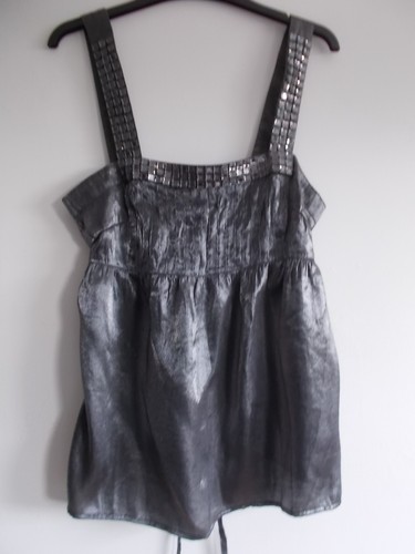 Topshop silver metallic top - topshop,