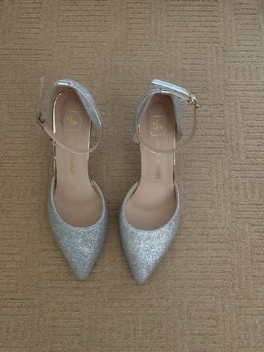 Silver ankle strap evening - silver,
