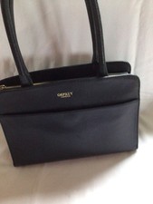 OSPREY Black Pebble Leather Double Handle Shoulder Bag