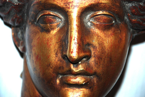 Head antinous bronze bust - antinous,