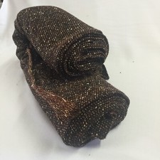 3.2m VINTAGE Black & Orange Cotton Mix Fabric Organic Jersey Jumper Dress Sewing