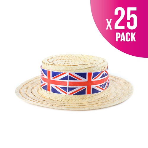 Union jack straw boater - x,