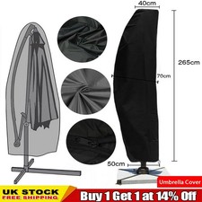 Heavy Duty Parasol Cantilever Outdoor Garden Hanging Umbrella Cover Sun Shade