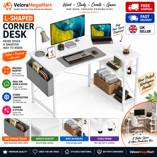 Shaped corner computer desk - l,