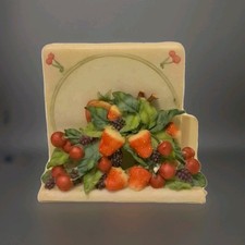 Fabulous Kitch Resin and Ceramic Fruit Coasters with Holder - Strawberry Design