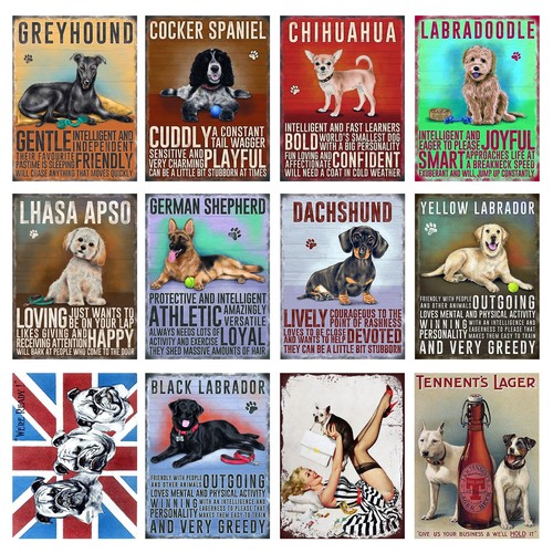 Dogs retro metal - dogs, signs/plaques