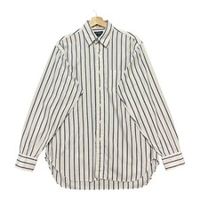 Gitman Bros Shirt Mens 15.5" Neck White Blue Striped Long Sleeve Made in USA VTG